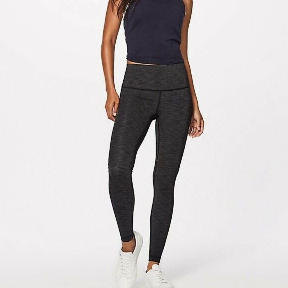 Lululemon Wunder Under Hi Rise Tight Brushed Heathered Black